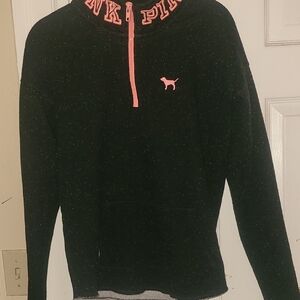 PINK Victoria's Secret Black and Pink Cowl Neck Sweater